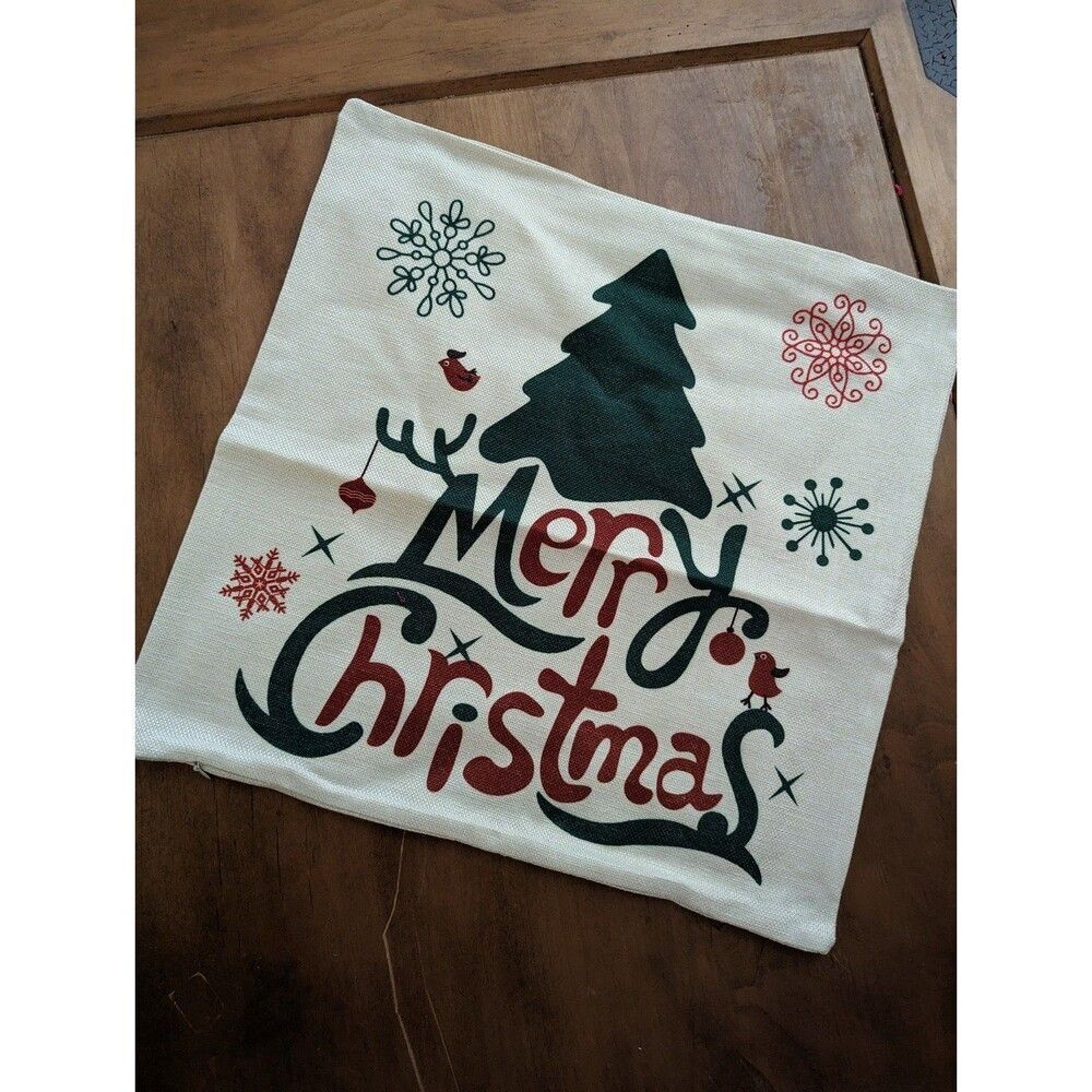 Merry Christmas Tree Winter Holiday Pillow Cover brand new